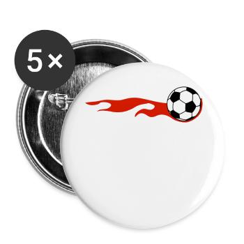 Poland Polska Football Flag Fire Fan Polish - Buttons large 2.2''/56 mm (5-pack) - white - Front