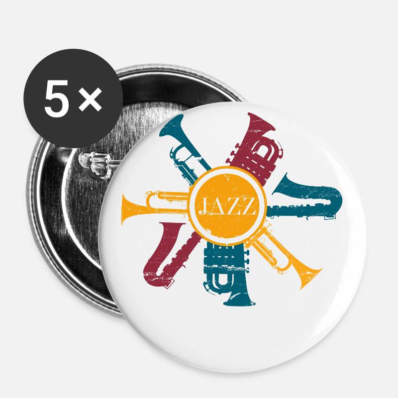 jazz - Buttons large 2.2''/56 mm (5-pack) - white