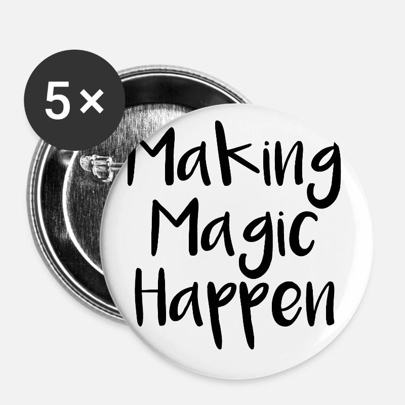 Making Magic Happen - Buttons groß 56 mm (5er Pack) - Weiß