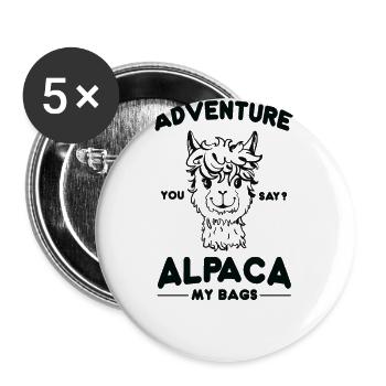 Sweet alpaca adventure travel vacation shirt gift - Buttons large 2.2''/56 mm (5-pack) - white - Front