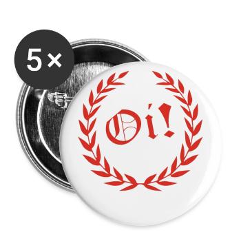OI Skinheads SKA PUNK RUDE BOY BOOTBOY MUSIC CULT - Buttons large 2.2''/56 mm (5-pack) - white - Front