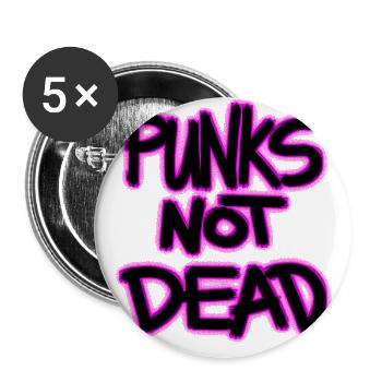 punks pas mort - Lot de 5 grands badges (56 mm) - blanc - Devant
