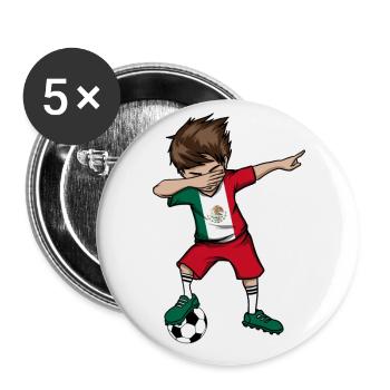 Coupe du monde de footballeur du Mexique - Lot de 5 grands badges (56 mm) - blanc - Devant