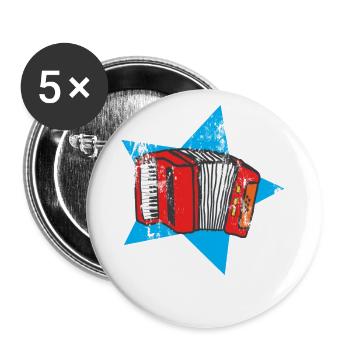 J'adore la musique d'accordéon avec l'accordéon - Lot de 5 grands badges (56 mm) - blanc - Devant