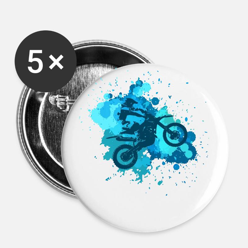 Motocross - Buttons large 2.2''/56 mm (5-pack) - white