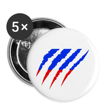 Russia flag fan football World Cup - Buttons large 2.2''/56 mm (5-pack) - white - Front