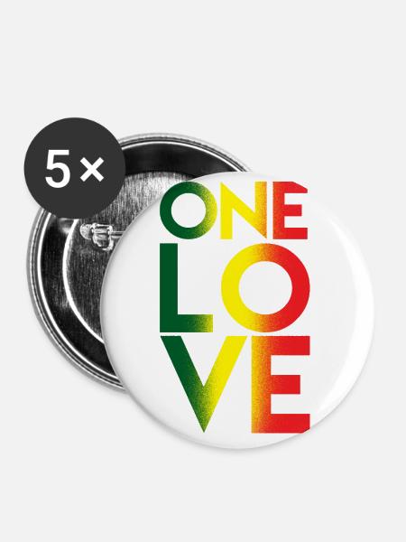 Eine Liebe - Buttons groß 56 mm (5er Pack) - Weiß