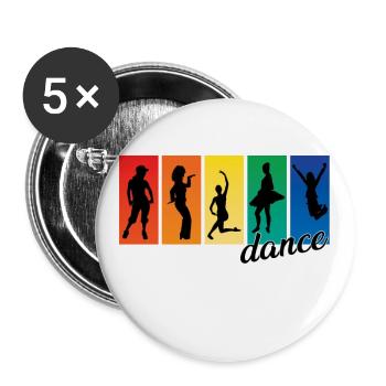 Dance - Buttons large 2.2''/56 mm (5-pack) - white - Front