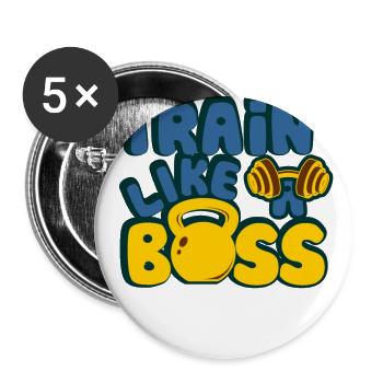 shirt fun pour sportifs - Lot de 5 grands badges (56 mm) - blanc - Devant