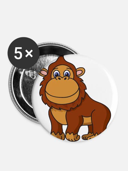 Gorilla - Buttons groß 56 mm (5er Pack) - Weiß