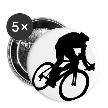 Biker, radfahren, radfahrer - Buttons groß 56 mm (5er Pack) - Weiß - Vorne