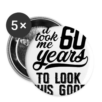 60 ans - Lot de 5 grands badges (56 mm) - blanc - Devant