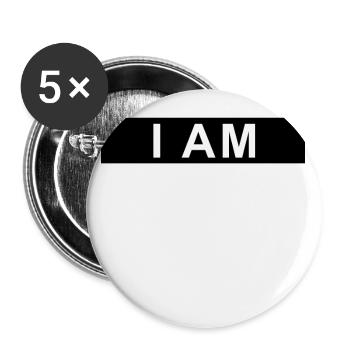 i am om - ich bin spirituell - Buttons groß 56 mm (5er Pack) - Weiß - Vorne