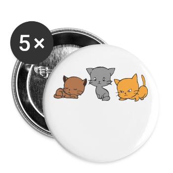 Amant de chat chat miaou amant de chat - Lot de 5 grands badges (56 mm) - blanc - Devant