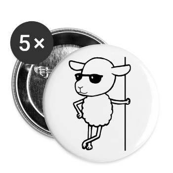 Schaf Beep Beep I m a Sheep Sonnenbrille Cool - Buttons groß 56 mm (5er Pack) - Weiß - Vorne