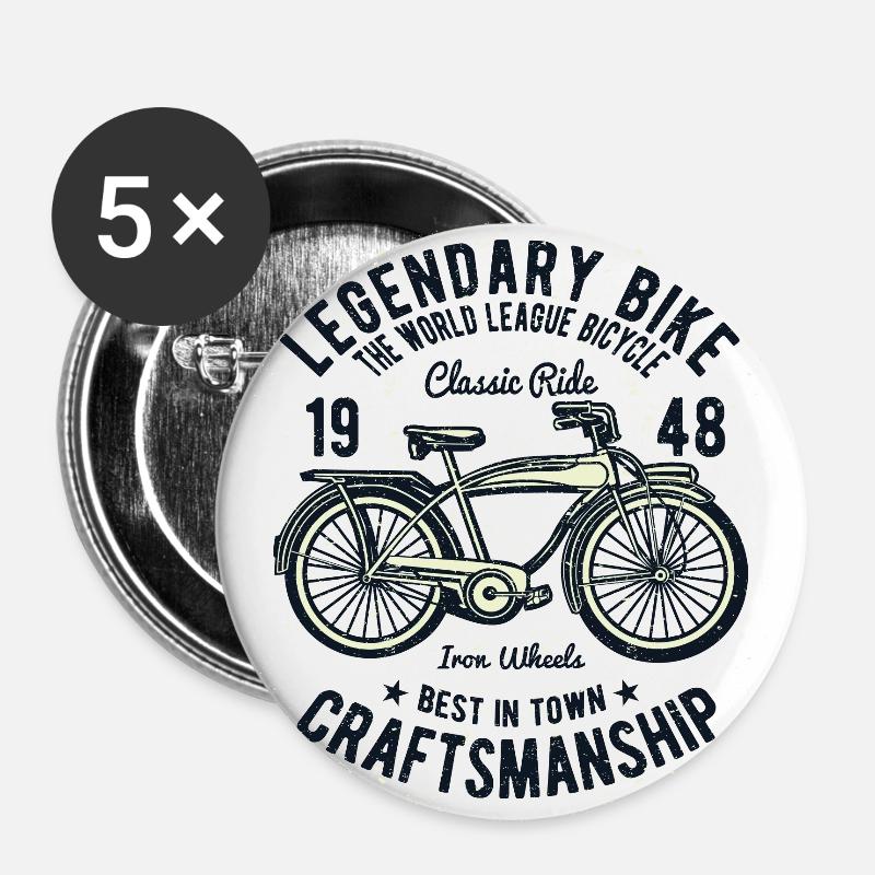 Classic bike - Buttons large 2.2''/56 mm (5-pack) - white