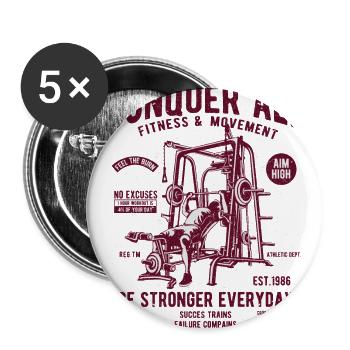 Conquer All - Buttons large 2.2''/56 mm (5-pack) - white - Front