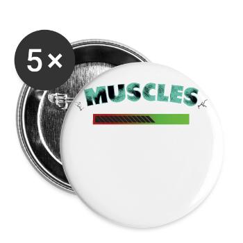 Fitness Gym Workout Pumpen Gewichtheben Training - Buttons groß 56 mm (5er Pack) - Weiß - Vorne