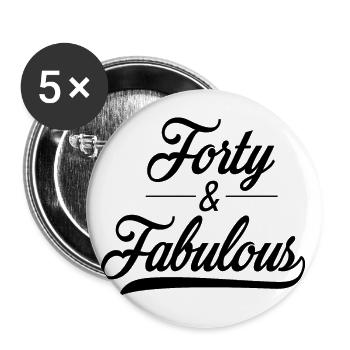 40th birthday - Buttons large 2.2''/56 mm (5-pack) - white - Front
