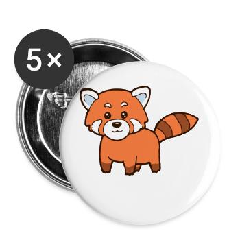 Süßer Katzenbär Roter Panda Red Panda - Buttons groß 56 mm (5er Pack) - Weiß - Vorne
