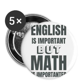Math teacher mathematician math student gift idea - Buttons large 2.2''/56 mm (5-pack) - white - Front