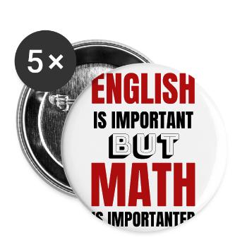 Math teacher mathematician math student gift idea - Buttons large 2.2''/56 mm (5-pack) - white - Front