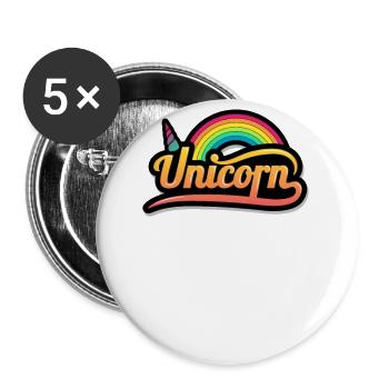 Cadeau de licorne - Lot de 5 grands badges (56 mm) - blanc - Devant