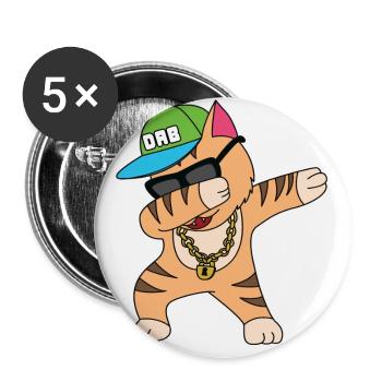 Cat banana kitten meow kitty cat cat lady - Buttons large 2.2''/56 mm (5-pack) - white - Front