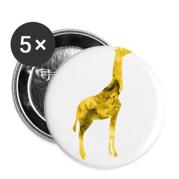 Giraffe Funny Animals Watercolor T Shirt Kids Gesc - Buttons large 2.2''/56 mm (5-pack) - white - Front