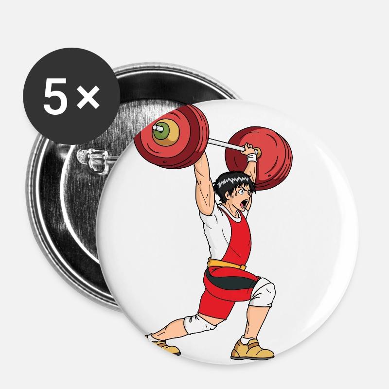 Fitness Gym - Training Partner Gift - Buttons large 2.2''/56 mm (5-pack) - white