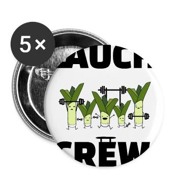 Lauch Crew Eine Gang aus Lauchs - Buttons groß 56 mm (5er Pack) - Weiß - Vorne