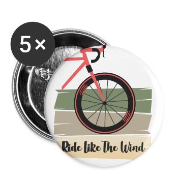 Fahrrad Spruch Geschenkidee - Buttons groß 56 mm (5er Pack) - Weiß - Vorne