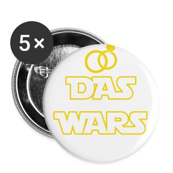 La Wars, JGA, mariage, mariage, cadeau - Lot de 5 grands badges (56 mm) - blanc - Devant