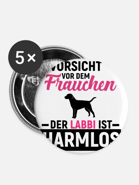 Labrador Retriever - Buttons groß 56 mm (5er Pack) - Weiß
