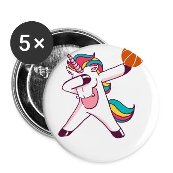 unicornbasketball - Buttons large 2.2''/56 mm (5-pack) - white - Front