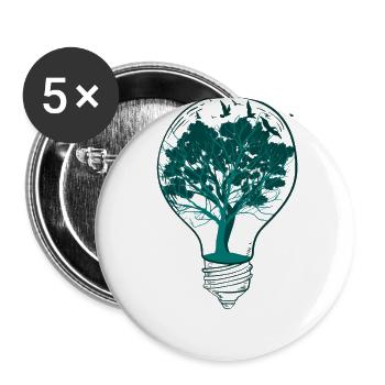 Lightbulb nature tree - Buttons large 2.2''/56 mm (5-pack) - white - Front