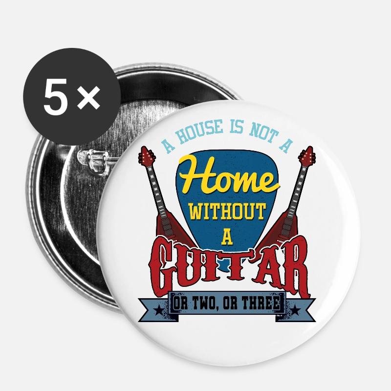 Guitar - Buttons large 2.2''/56 mm (5-pack) - white
