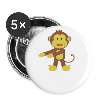 Floss Dance Move Monkey - Buttons large 2.2''/56 mm (5-pack) - white - Front