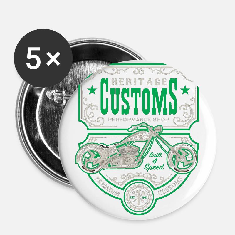 Heritage Customs - Buttons large 2.2''/56 mm (5-pack) - white