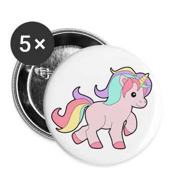 Unicorn chick baby colorful hair gift idea - Buttons large 2.2''/56 mm (5-pack) - white - Front