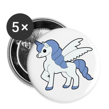 Ailes de licorne fière idée cadeau - Lot de 5 grands badges (56 mm) - blanc - Devant