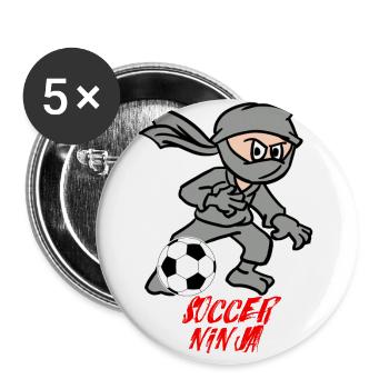 Soccer Ninja - Buttons large 2.2''/56 mm (5-pack) - white - Front