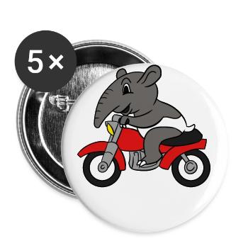 Tapir Riding Motorcycle T-Shirt Malayan Tapir - Buttons large 2.2''/56 mm (5-pack) - white - Front