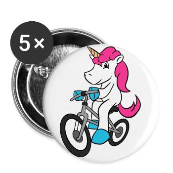 Unicorn Riding T-Shirt Cycliste Magique - Lot de 5 grands badges (56 mm) - blanc - Devant