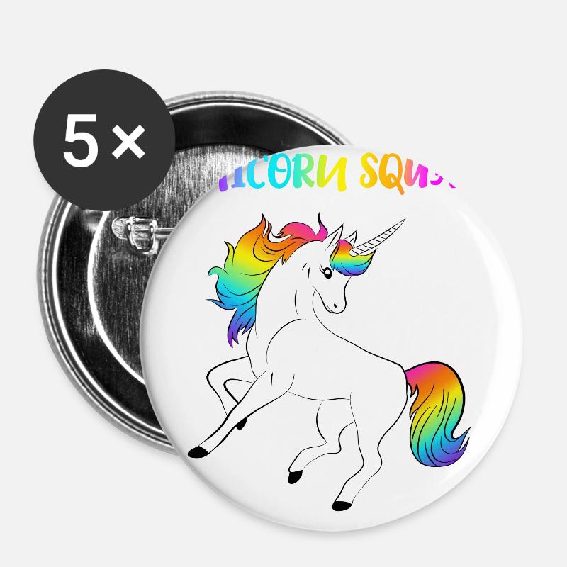 Unicorn Squad - Buttons large 2.2''/56 mm (5-pack) - white