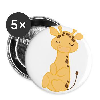 Girafe - girafes - fan de girafe - lève-tard - Lot de 5 grands badges (56 mm) - blanc - Devant