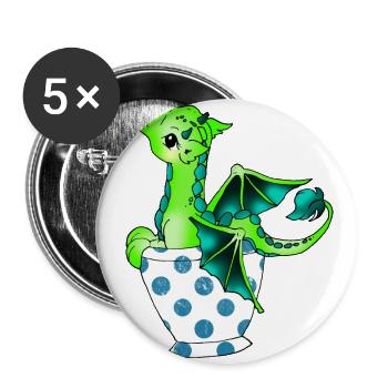 Dragon dans la coupe Créature mythique - Lot de 5 grands badges (56 mm) - blanc - Devant