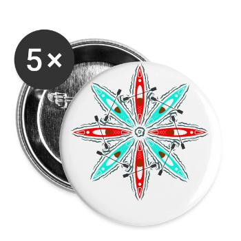 Kayak Kayak Canoe Paddling Circle Sport Gift - Buttons large 2.2''/56 mm (5-pack) - white - Front