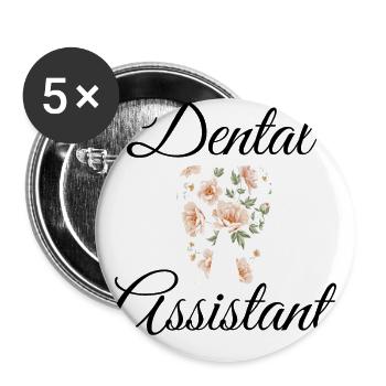 Dental Assistant - Buttons large 2.2''/56 mm (5-pack) - white - Front