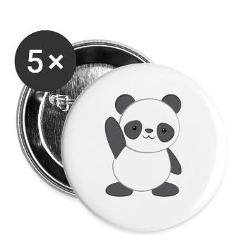 Panda - Panda T-Shirt - Pandamotiv - I love Pandas - Buttons large 2.2''/56 mm (5-pack) - white - Front